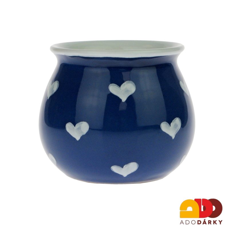 Hrnek baculatý se srdíčky modrý 0,4l