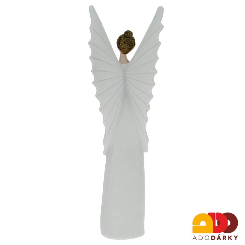 Anděl se špičatými křídly a srdcem 25 cm