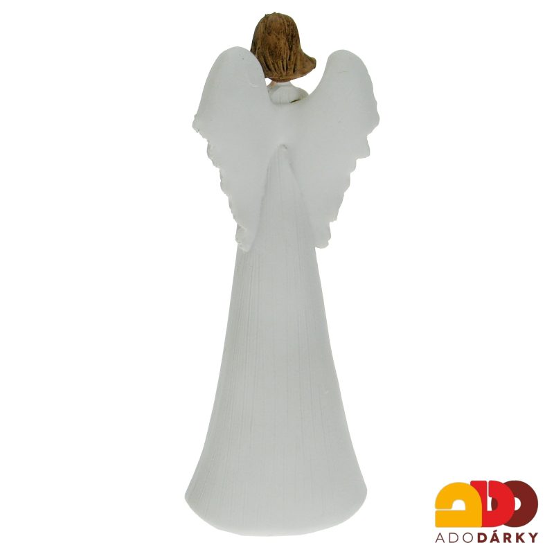Anděl s červeným srdcem na provázku 24,5 cm