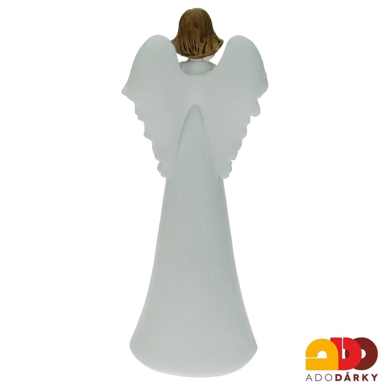 Anděl s růžovým srdcem na provázku 30 cm