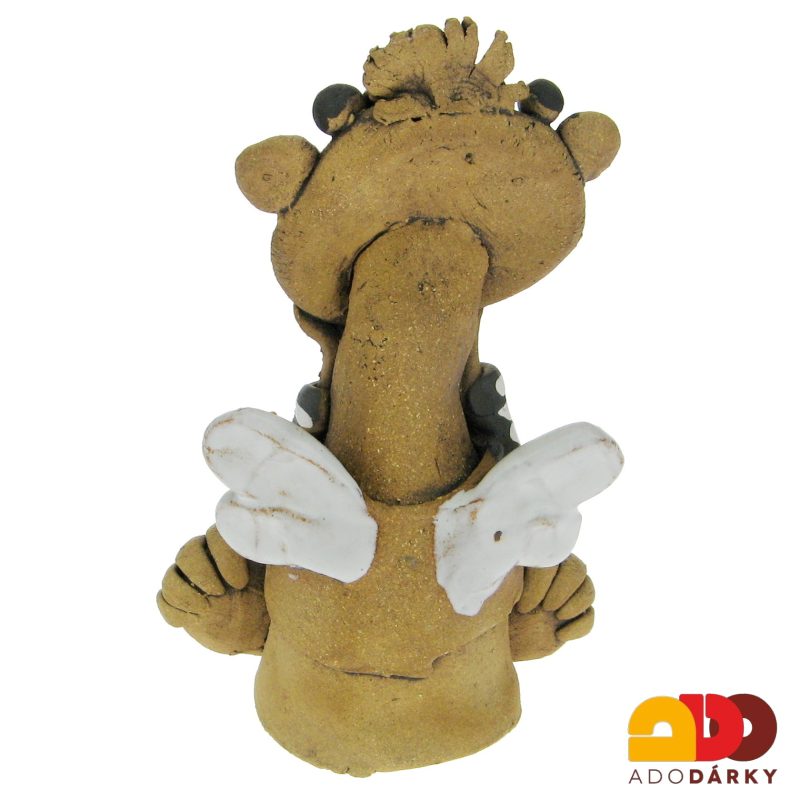 Keramický zvonek čmelák se srdcem 17 cm