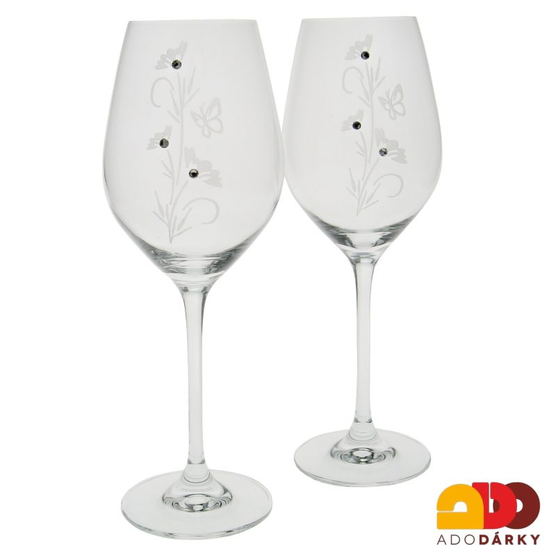 Sada sklenic s karafou Swarovski Flower