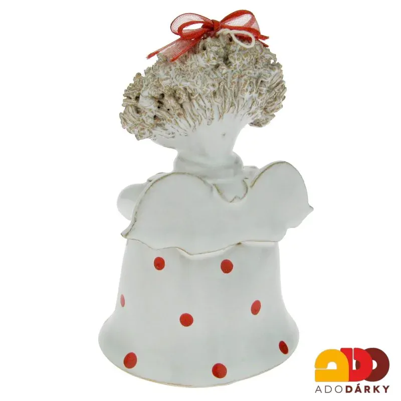 Zvonek anděl s mašličkou 11,5 cm