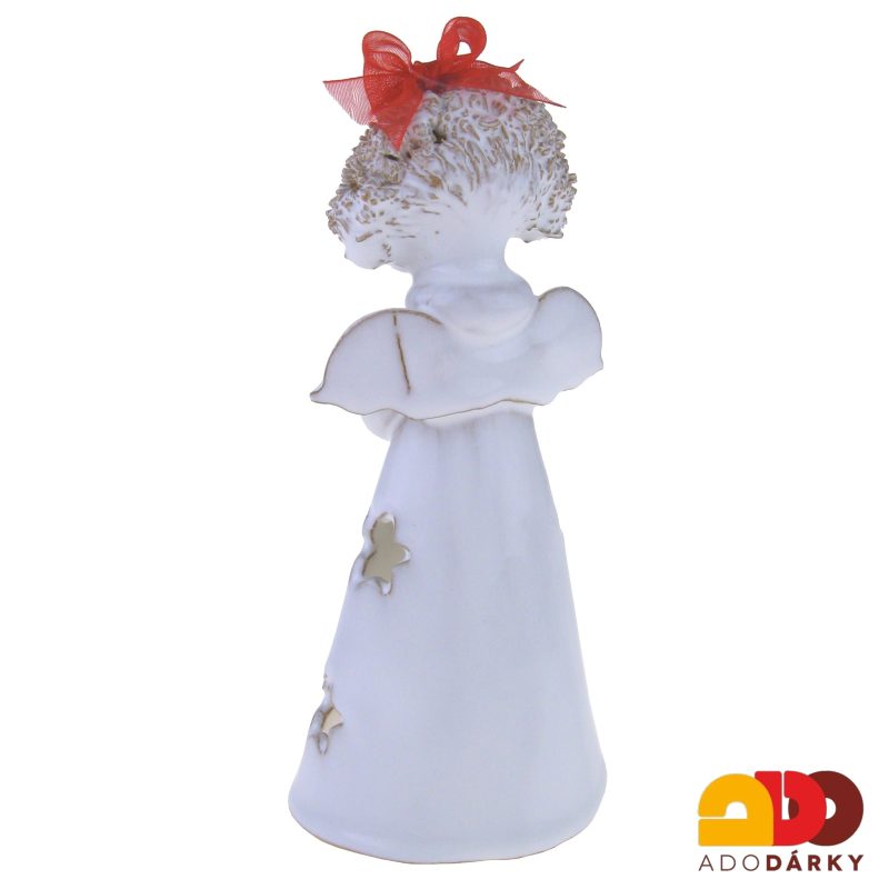 Zvonek anděl s hvězdičkama 16 cm