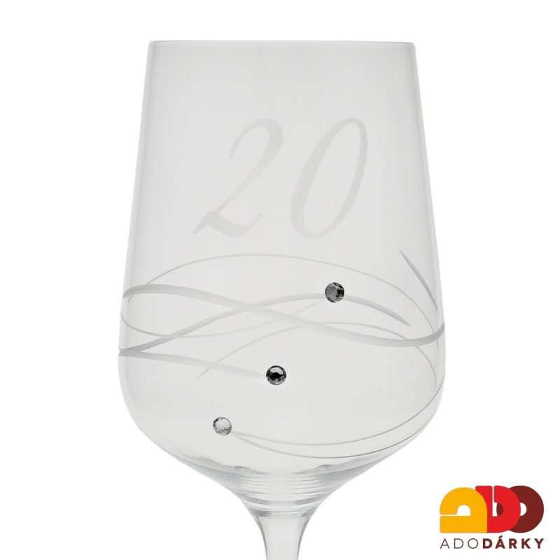 Jubilejní sklenice swarovski "20" 450 ml