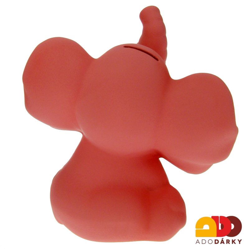 Pokladnička slon střední růžový 26 cm