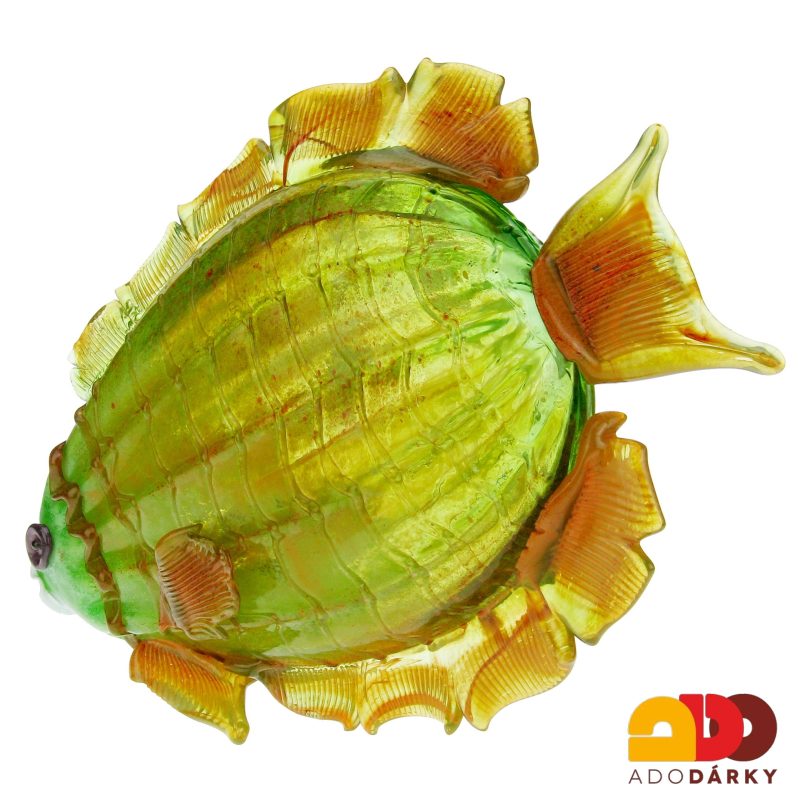 Skleněná ryba oranžová 35 cm