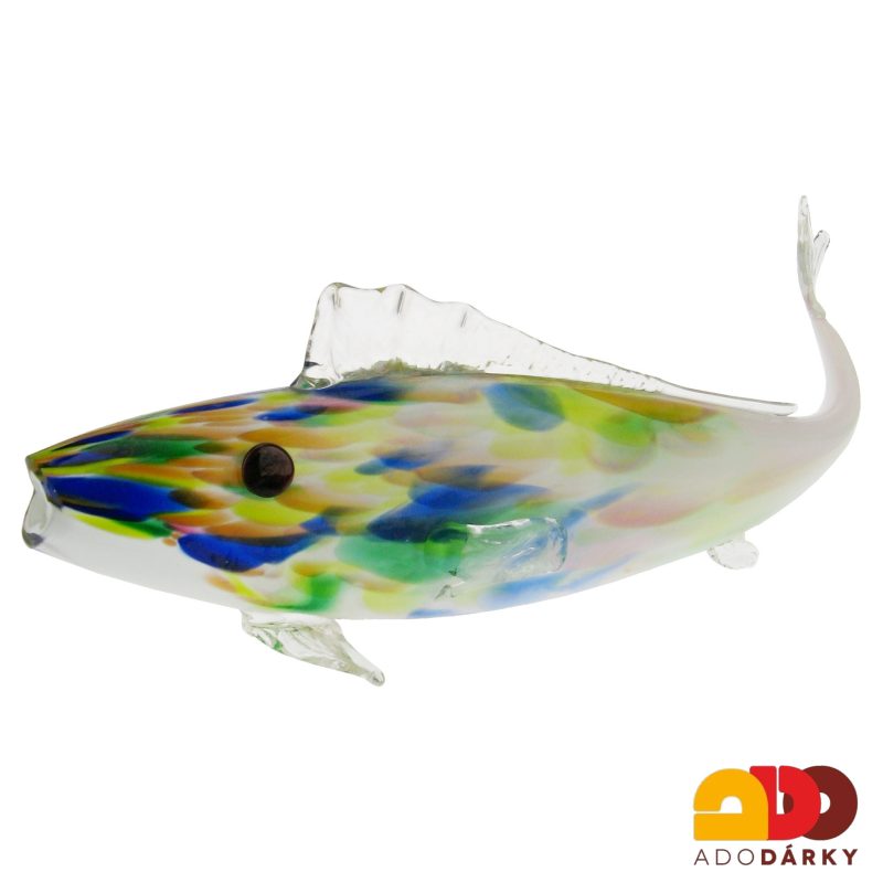 Skleněná ryba duhová 48 cm