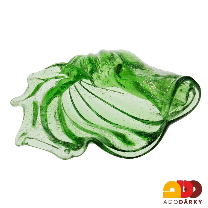 Lastura ze skla zelená třpytivá 14 cm
