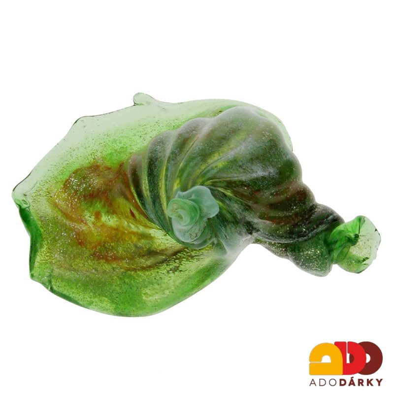 Lastura ze skla zelená se třpytkama 20 cm