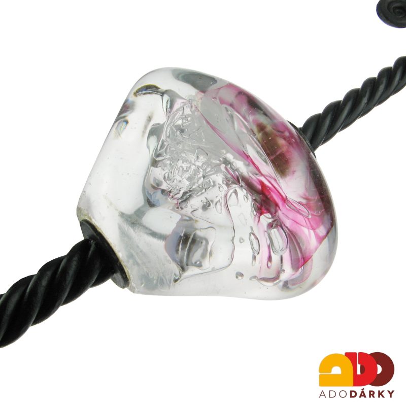 Ručně kovaný svícen se skleněným kamenem 85 cm