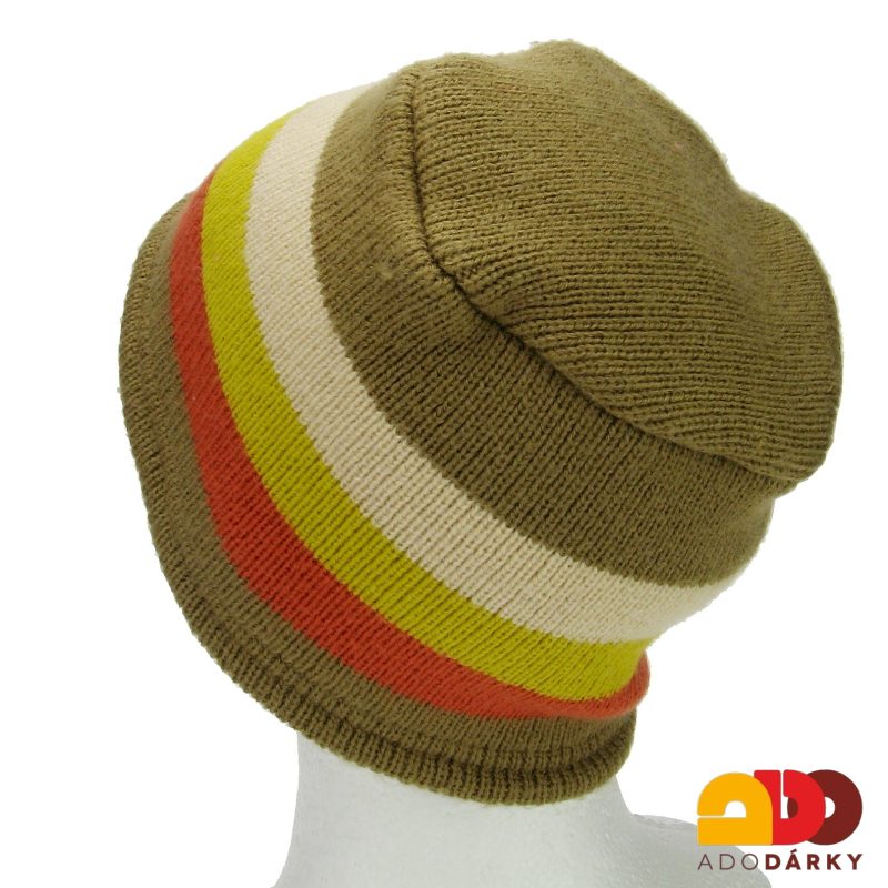 Dámská zimní klobouček pruhovaný