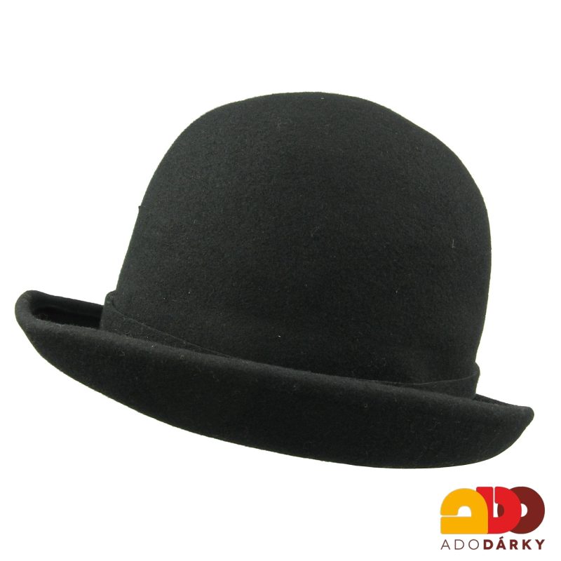 Čený plstěný klobouk s ozdobnou mašlí