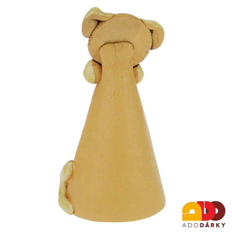 Svícen pejsek béžový 15 cm