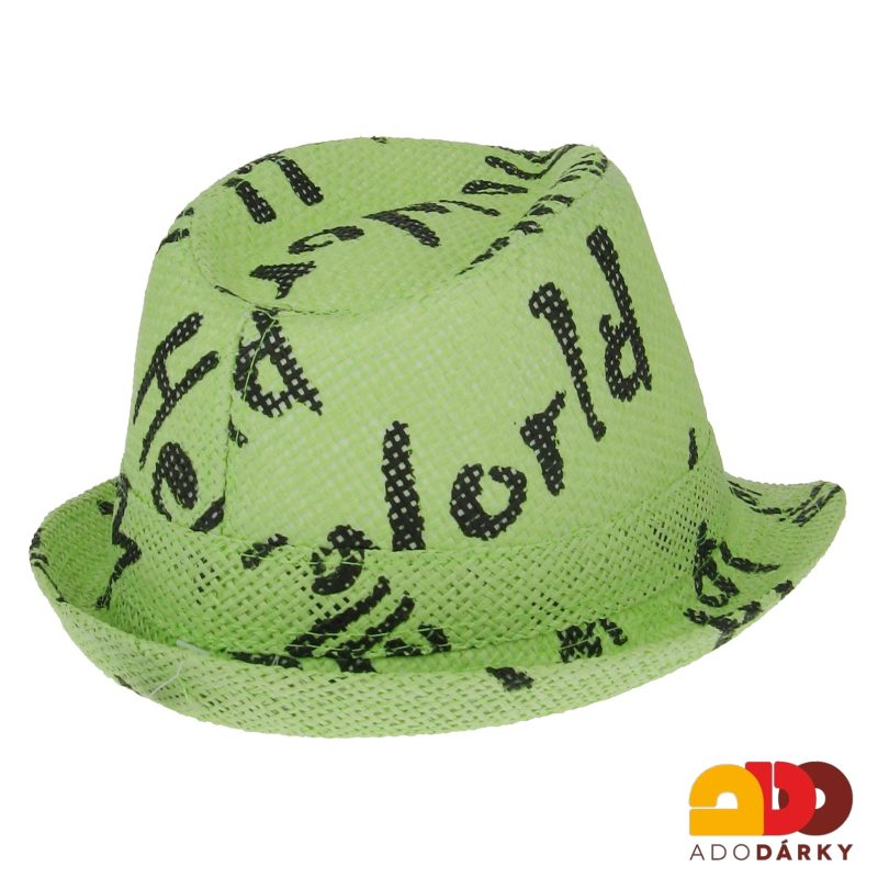 Dětský zelený klobouk Hello world