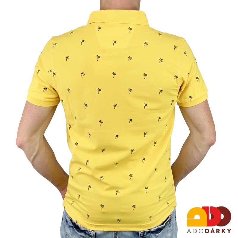 Pánská polokošile krátký rukáv žlutá s palmami