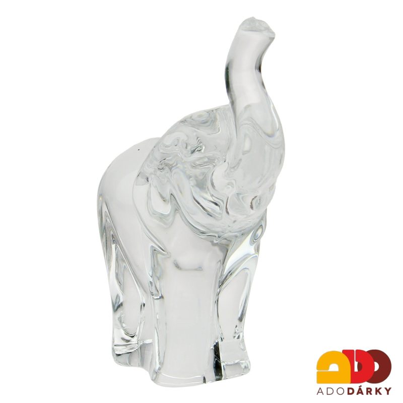 Skleněný slon Bohemia crystal 8,5 cm