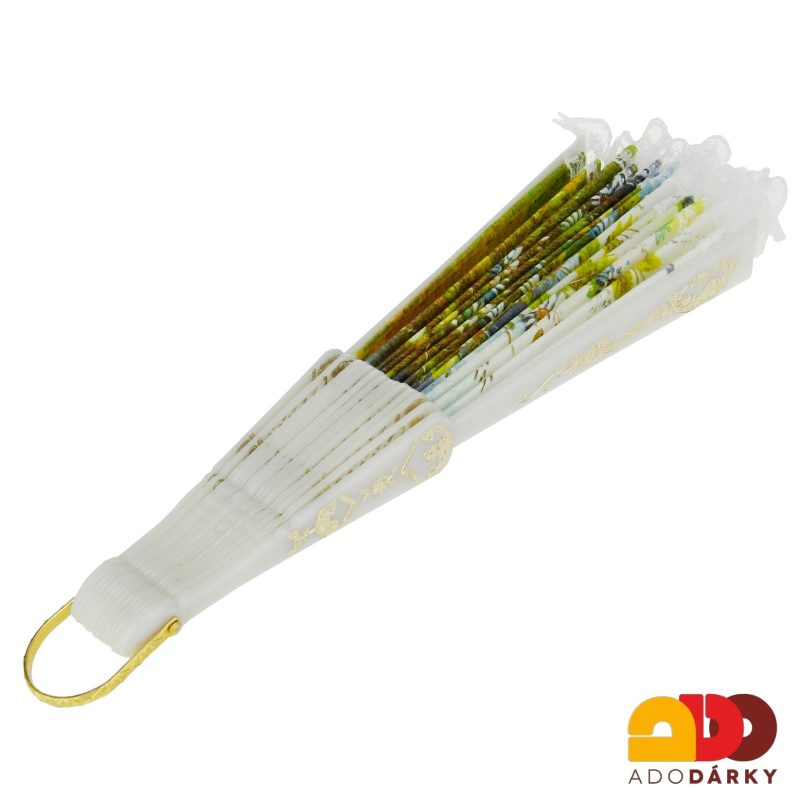 Vějíř krajkový s květy  - varianta XIII. 42 cm