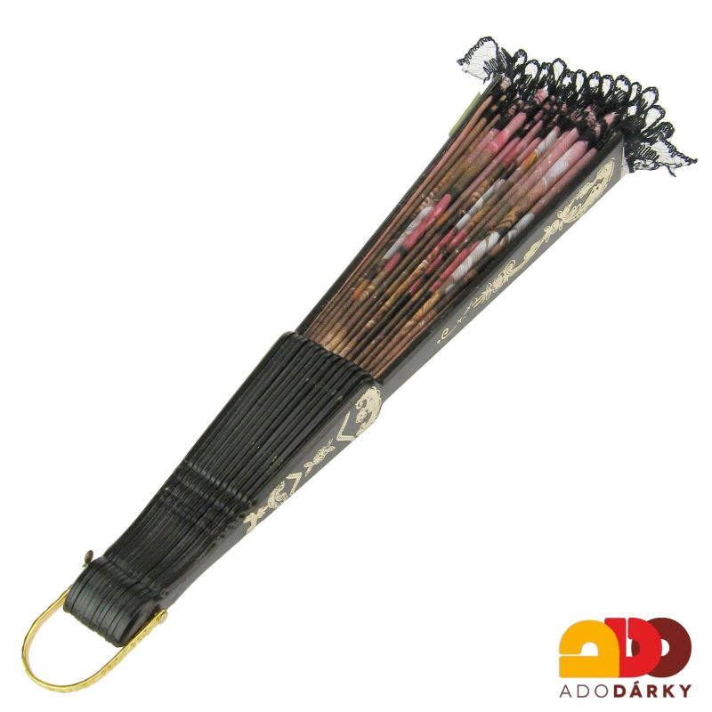 Vějíř krajkový s květy - varianta XVIII. 42 cm