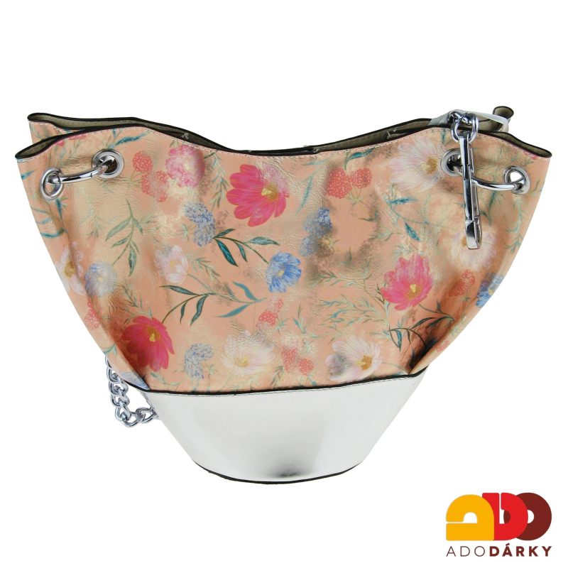 Kabelka POTRI oranžová s květy 26 cm