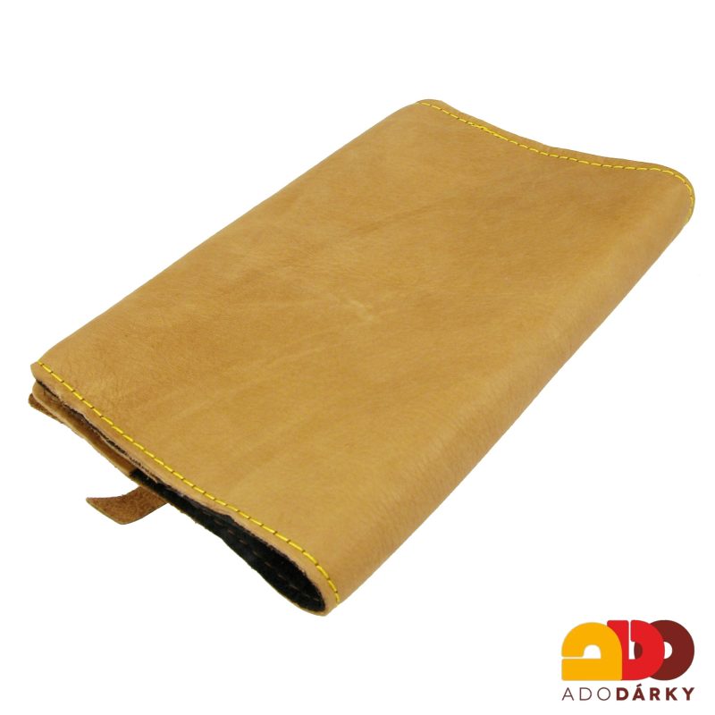 Kožený obal na knihy - Kaštanový se záložkou 