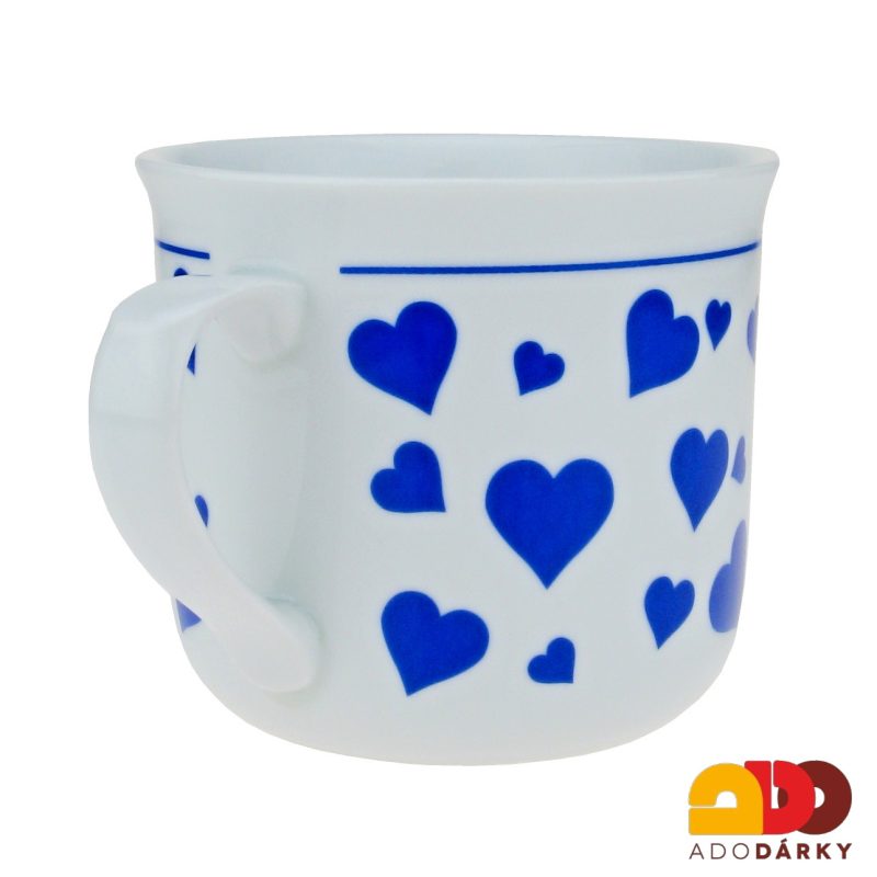 Porcelánový hrnek srdce modrý 650 ml