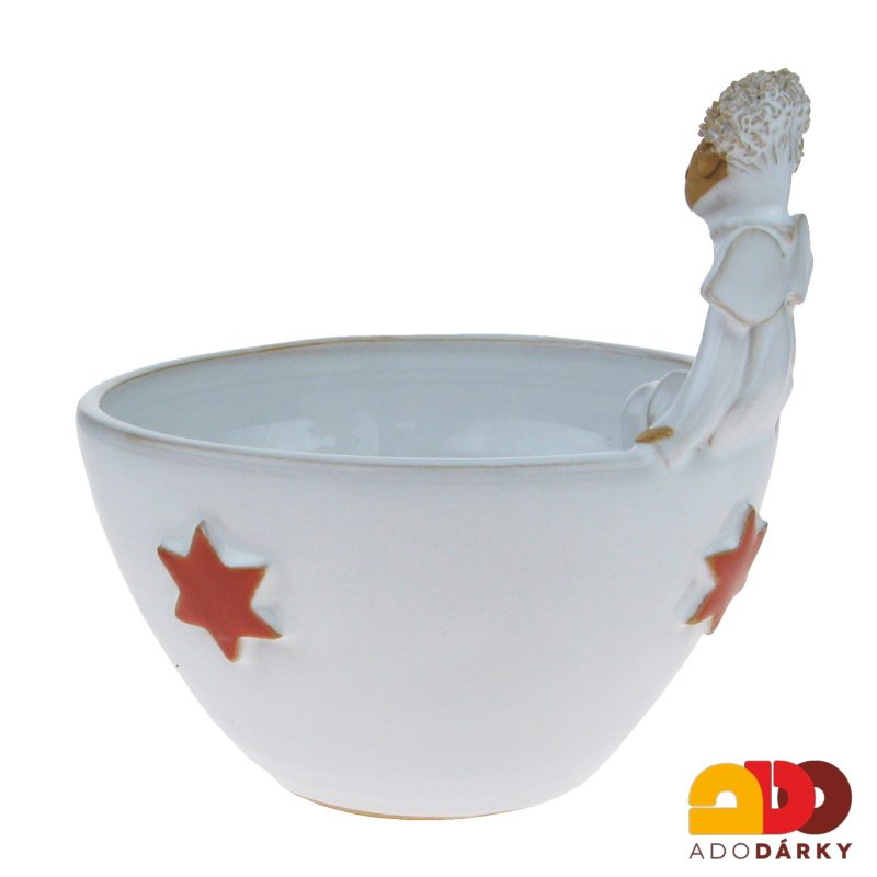 Keramická miska s andílkem a červeným dekorem
