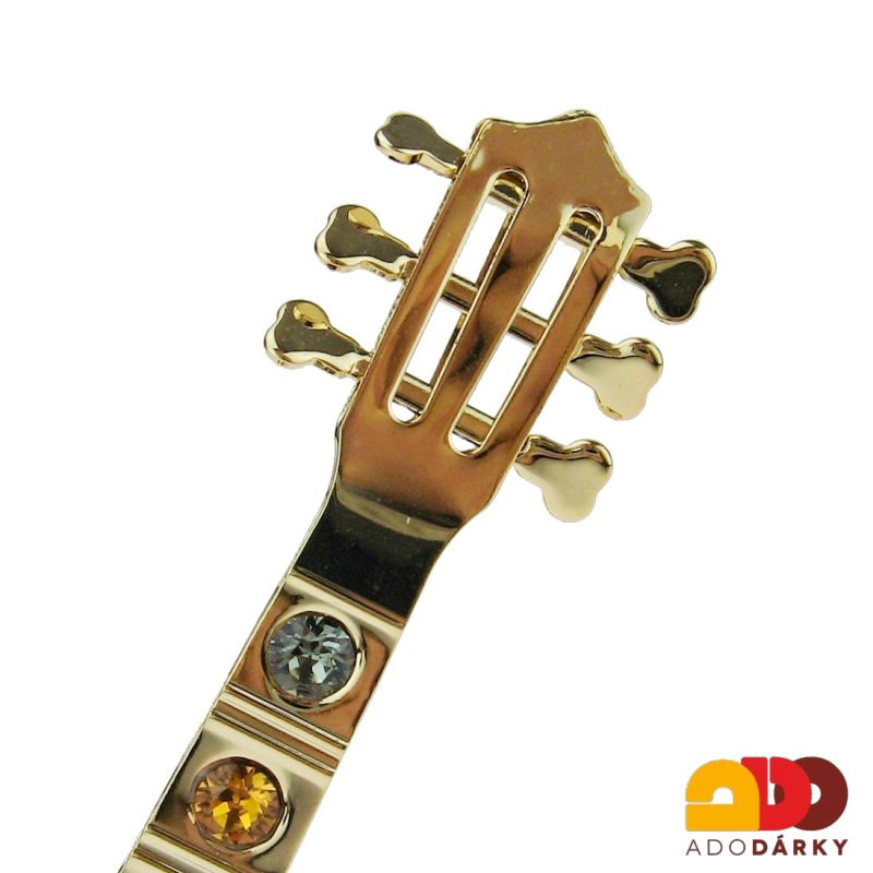 Kytara Crystocraft 24K zlacená figurka