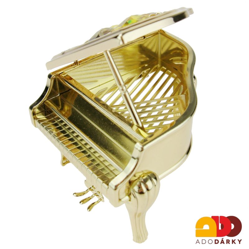 Klavír Crystocraft 24K zlacená figurka