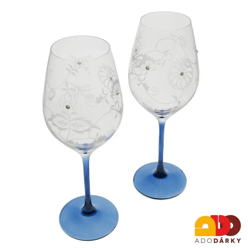 Sklenice na víno Cibulákový dekor 360 ml sada 6 ks