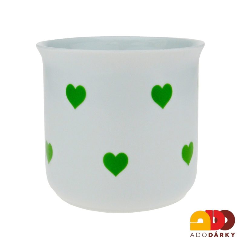 Porcelánový hrnek srdce zelený 650 ml
