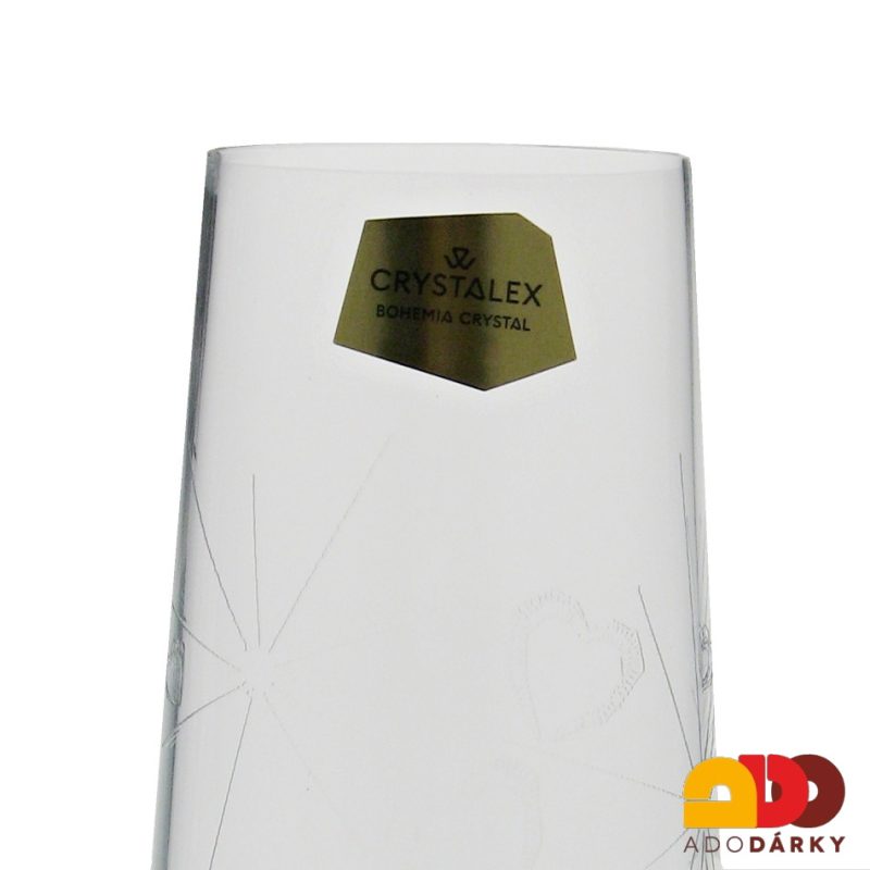 Sklenice se srdíčky na sekt 200 ml, sada 2 ks