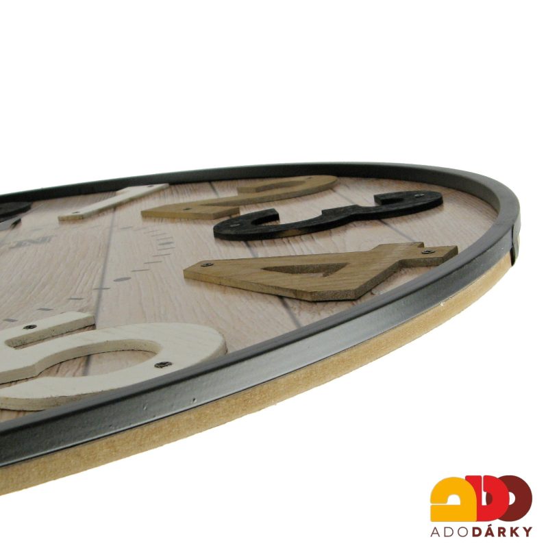 Hodiny dřevo + kov "Old town" 60 cm