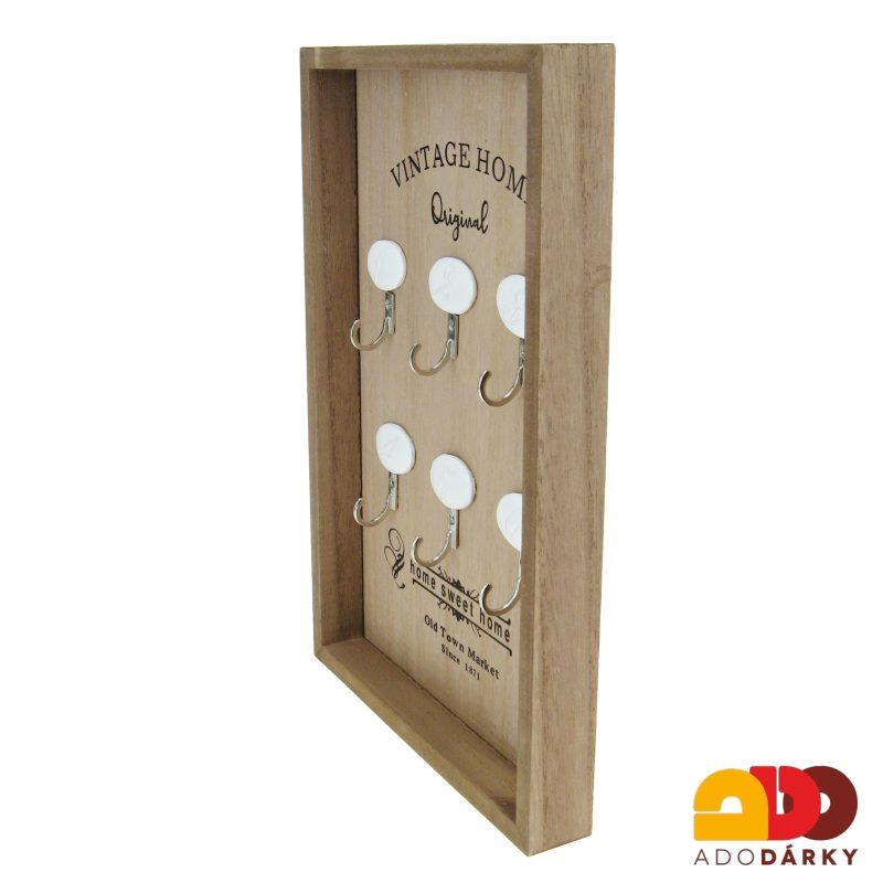 Rámeček na klíče s nápisem Vintage home 30 cm