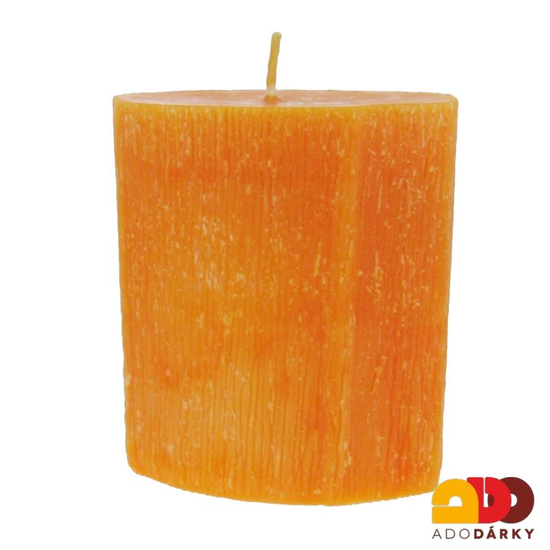 Svíčka ovál ježek oranžová 8 cm