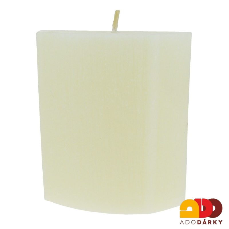 Svíčka ovál podzim bílá 8 cm