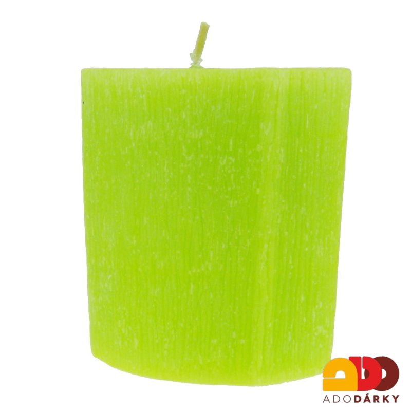 Svíčka ovál ježek zelená 8 cm