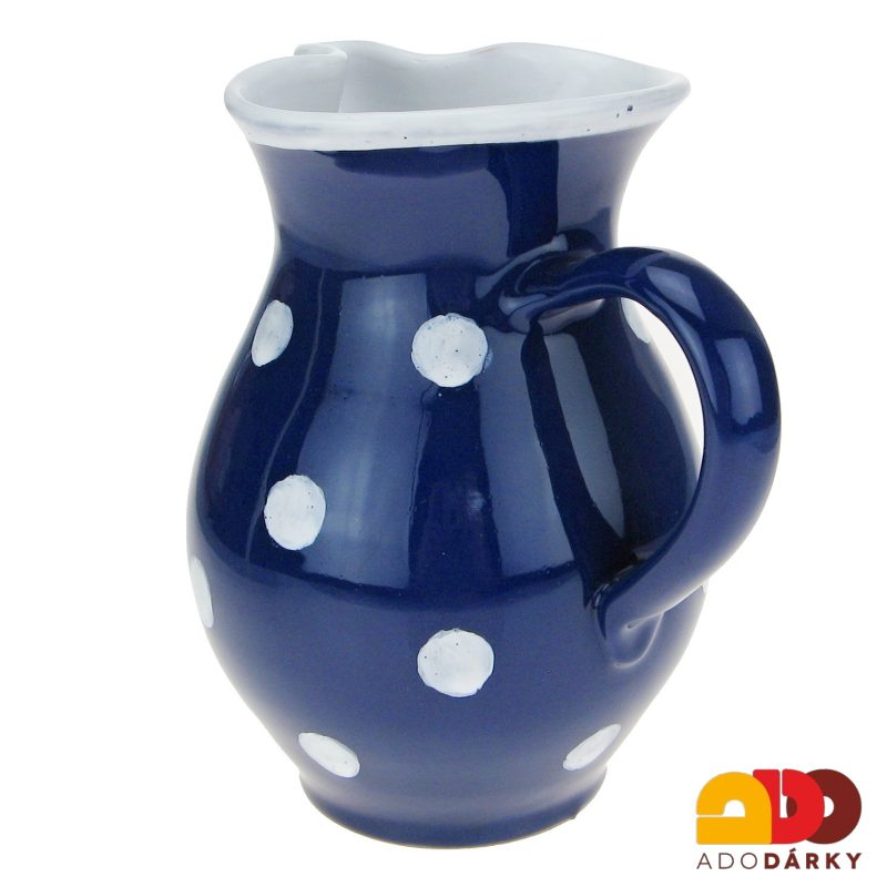 Džbán modrý s bílými puntíky 20,5 cm
