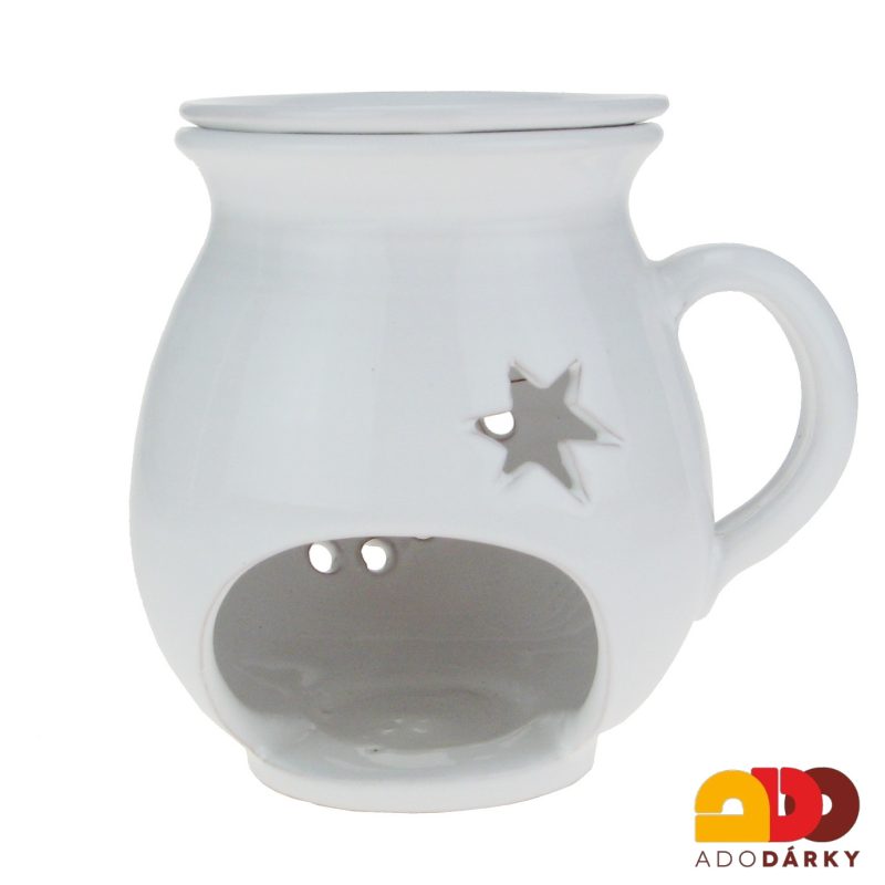 Aromalampa baňatá bílá 13 cm