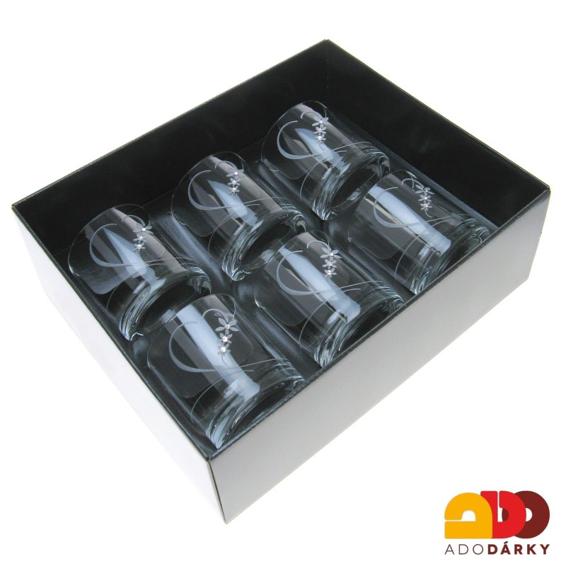 Sklenice na whisky Preciosa srdce 300 ml, 6 ks