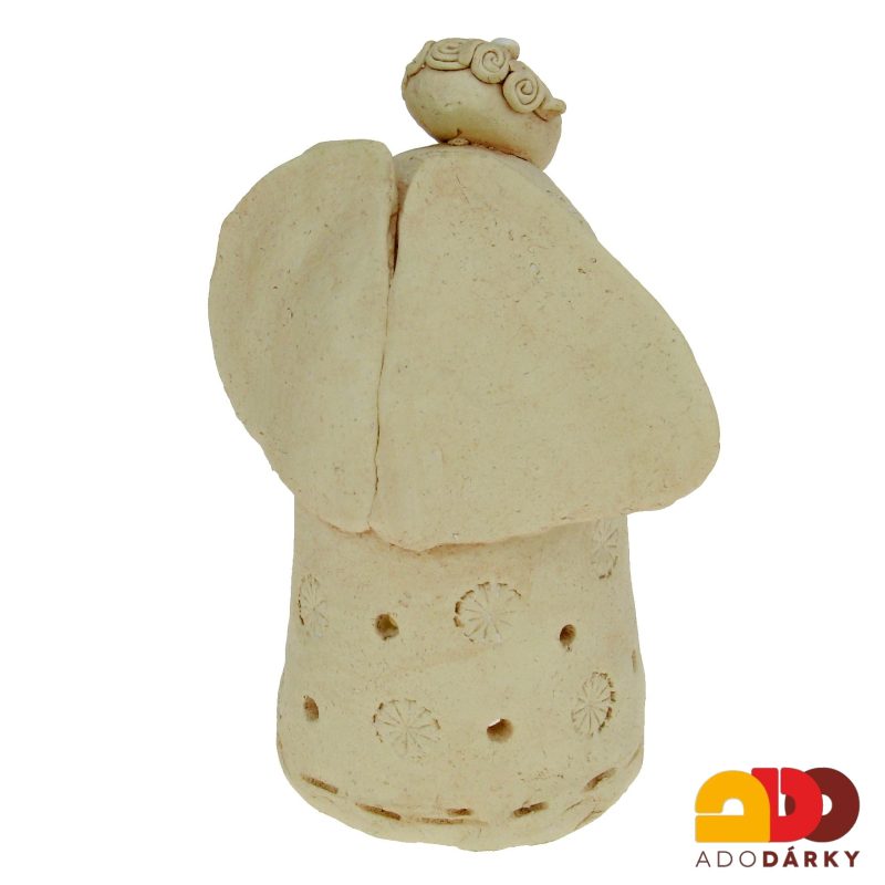 Keramický anděl se srdíčkem 18,5 cm