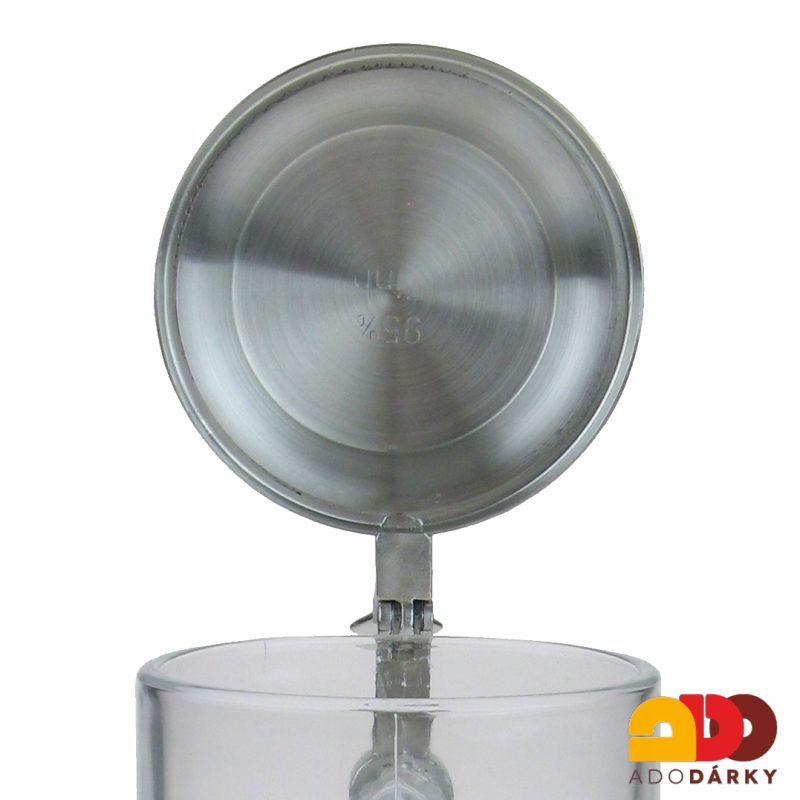 Půllitr s cínovým víkem a číslicí "40"