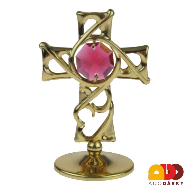 Křížek malý Swarovski 24K 6 cm