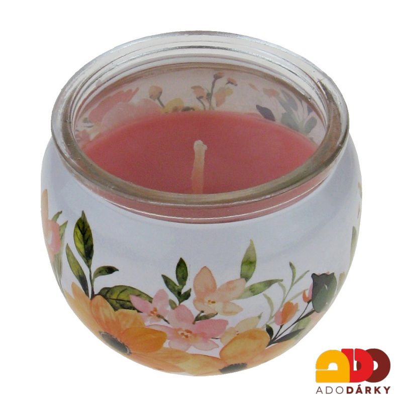 Svíčka ve skle PRO NEJLEPŠÍ BABIČKU /GArdenia flowers