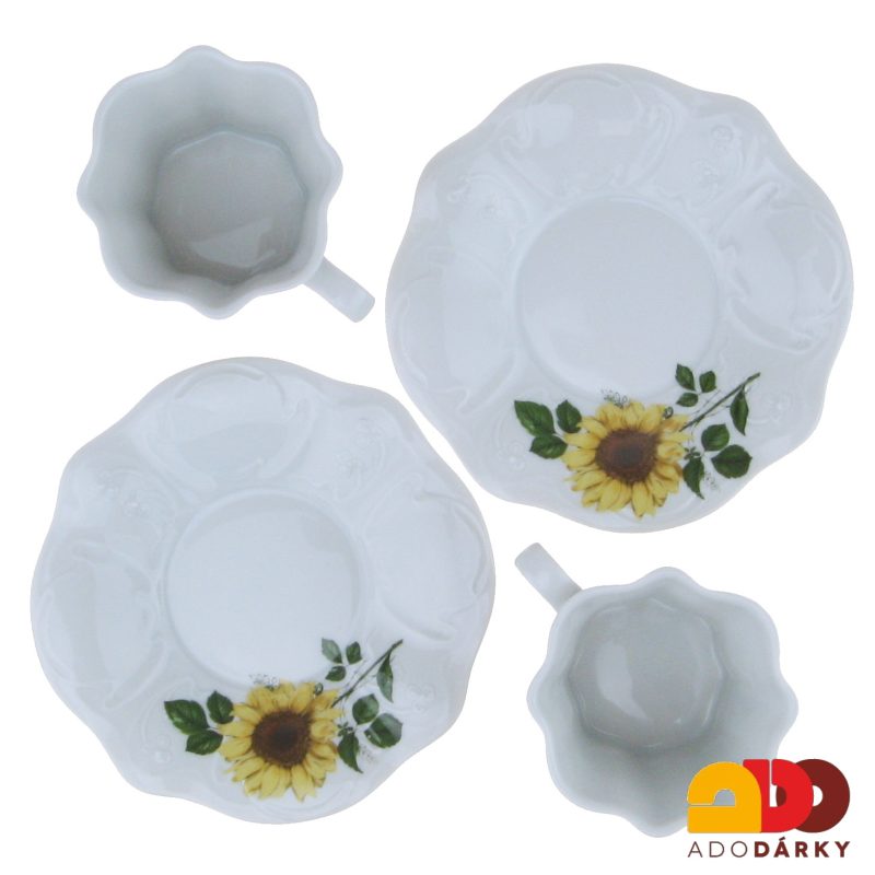 Duo šálky s podšálky "Slunečnice" 0,18 l