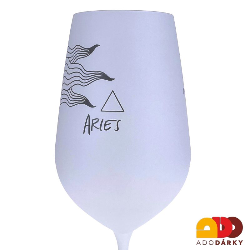 Bílá číše na víno znamení Beran 0,55 l