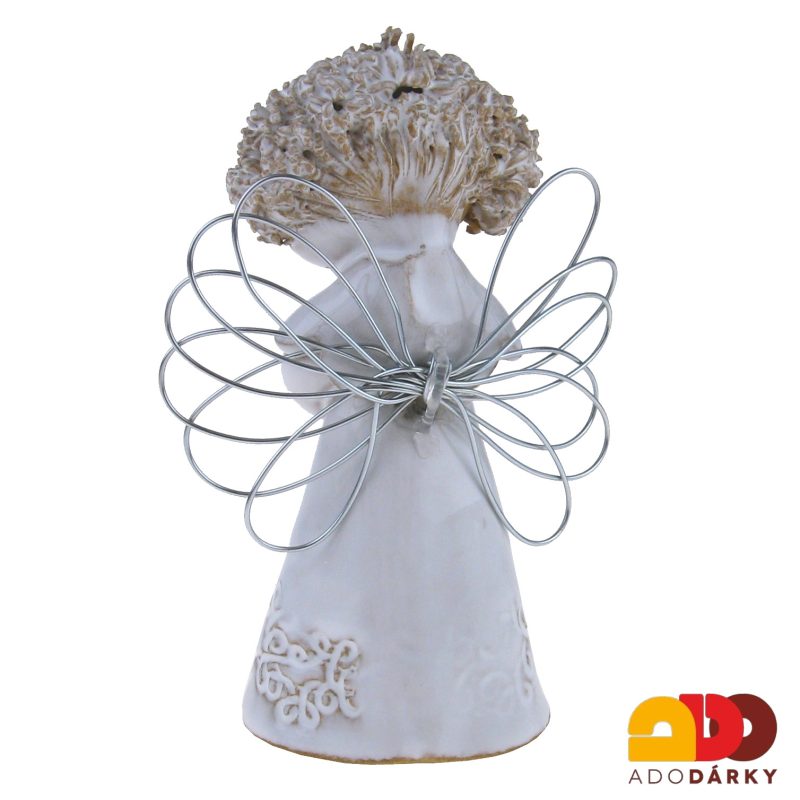 Anděl s drátěnými křídly s hvězdičkou 10,5 cm