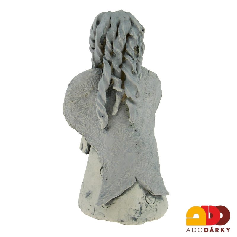 Keramický anděl s dlouhými vlasy 21 cm