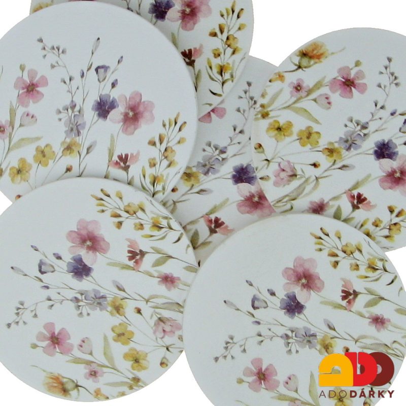 Podtácky barevné květiny 11,5 x 11,5 cm