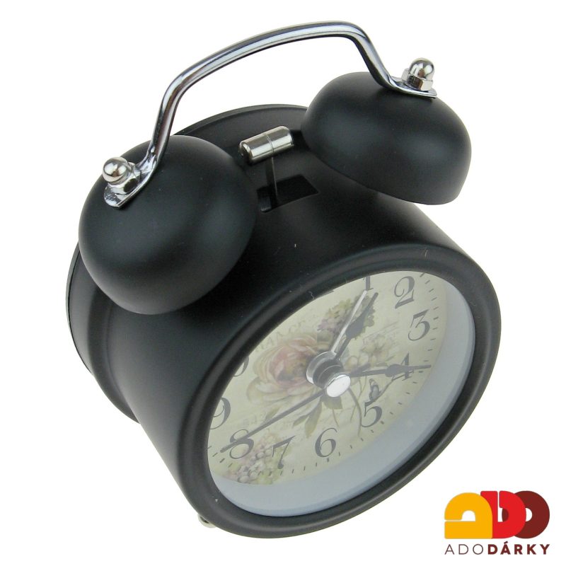 Hodiny budík černý Ø 8 cm var. II.